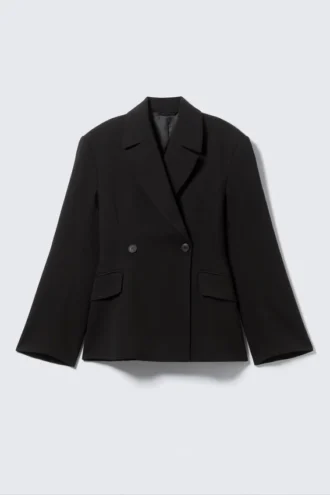 Taillierter Zweireiher-Blazer – Schwarz