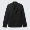 Taillierter Zweireiher-Blazer – Schwarz – Nadelstreifen Taillierter Zweireiher-Blazer – Schwarz – Nadelstreifen