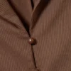 Tailliertes, kurzärmeliges Resort-Shirt – gestreift, braun