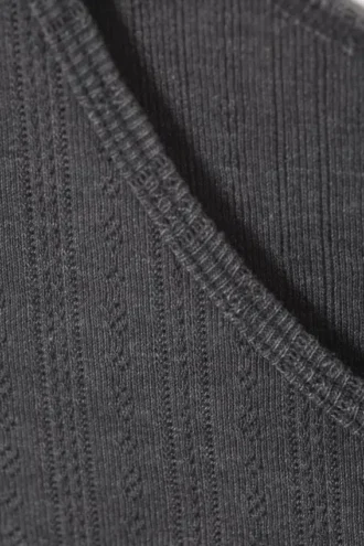 Tailliertes Pointelle-Tanktop – Anthrazit