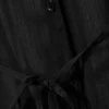Tailliertes, transparentes Hemd mit Bindeband – Schwarz