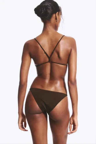Tanga-Bikinihose im brasilianischen Stil – Dunkelbraun