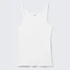 Tanktop mit geripptem Rundhalsausschnitt – Weiß Tanktop mit geripptem Rundhalsausschnitt – Weiß
