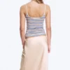 Tanktop mit schmalen Trägern – Blau/Rosa mehrfarbig gestreift Tanktop mit schmalen Trägern – Blau/Rosa mehrfarbig gestreift