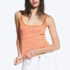 Tanktop mit schmalen Trägern – gestreift in Rosa/Orange Tanktop mit schmalen Trägern – gestreift in Rosa/Orange