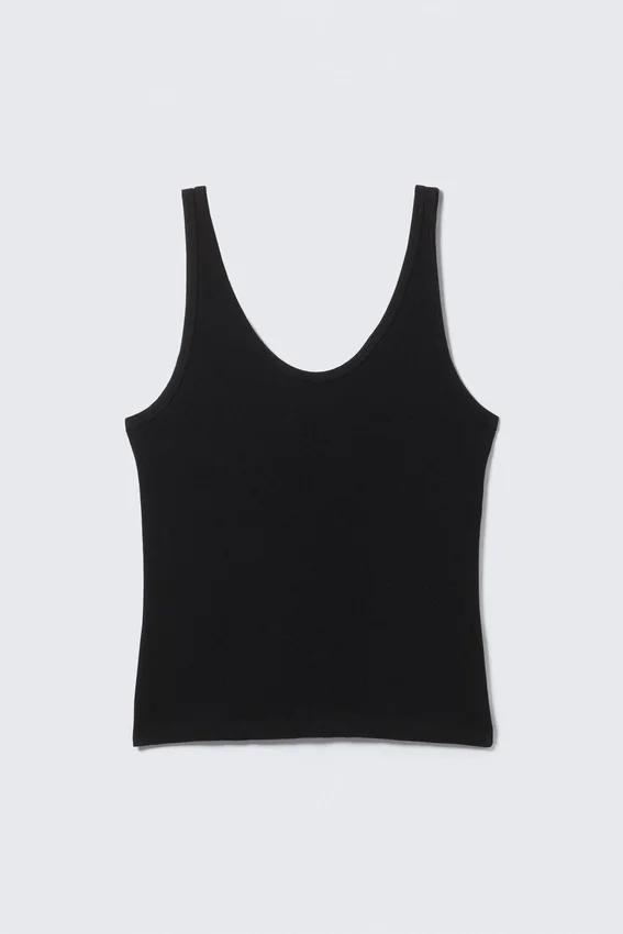 Tanktop mit U-Ausschnitt – Schwarz Tanktop mit U-Ausschnitt – Schwarz