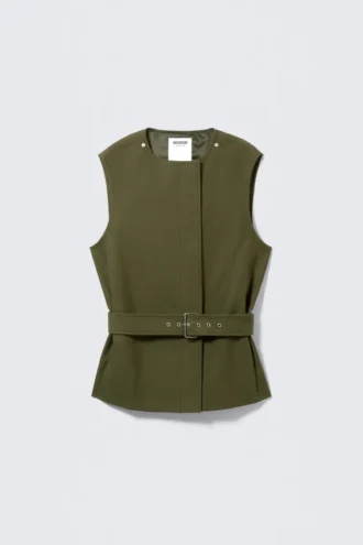 Technischer Trenchcoat im Lagenlook – Khaki-Grün