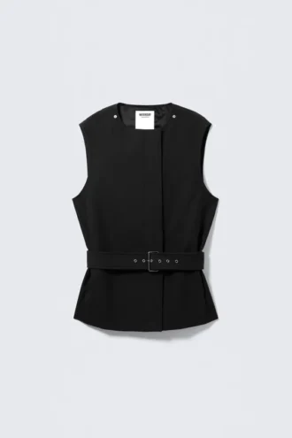 Technischer Trenchcoat in Lagenoptik – Schwarz