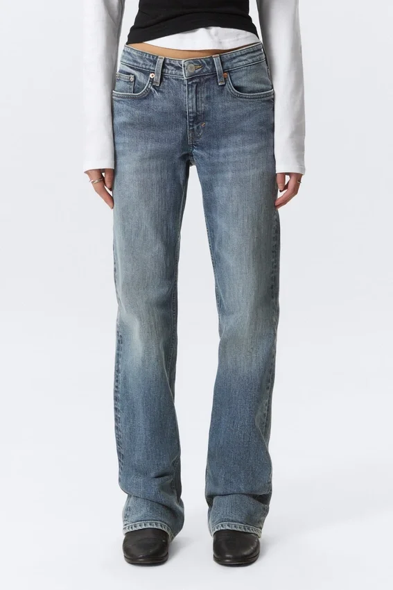 Tension Mid Rise Slim Bootcut Jeans – Thunder Blue – Dunkelblau Tension Mid Rise Slim Bootcut Jeans – Thunder Blue – Dunkelblau