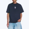 Toffs lockeres, kastenförmiges Fußball-T-Shirt – Dunkelblau