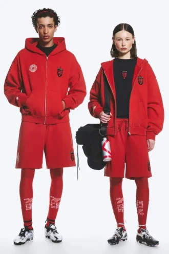 Toffs Loose Fit Zip Football Kapuzenpullover – Leuchtend Rot Toffs Loose Fit Zip Football Kapuzenpullover – Leuchtend Rot