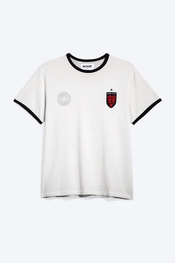 Toffs Slim Fit Fußball-T-Shirt – Weiß Toffs Slim Fit Fußball-T-Shirt – Weiß