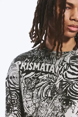 Tolles, kastenförmiges Langarmshirt mit Print – Dark Mole – Psychedelia Tolles, kastenförmiges Langarmshirt mit Print – Dark Mole – Psychedelia