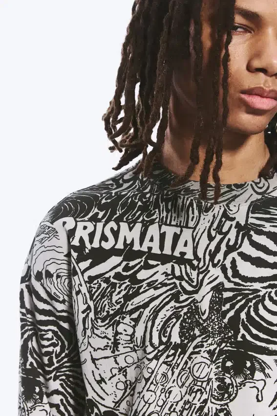 Tolles, kastenförmiges Langarmshirt mit Print – Dark Mole – Psychedelia Tolles, kastenförmiges Langarmshirt mit Print – Dark Mole – Psychedelia