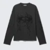 Tolles, kastenförmiges Langarmshirt mit Print – Dunkelgrau – Big Mess Tolles, kastenförmiges Langarmshirt mit Print – Dunkelgrau – Big Mess