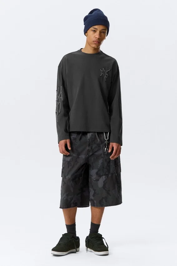 Tolles, kastenförmiges Langarmshirt mit Print – Dunkelgrau – Tristar Tolles, kastenförmiges Langarmshirt mit Print – Dunkelgrau – Tristar