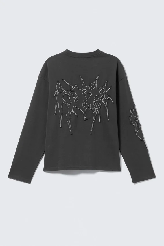 Tolles, kastenförmiges Langarmshirt mit Print – Dunkelgrau – Tristar Tolles, kastenförmiges Langarmshirt mit Print – Dunkelgrau – Tristar