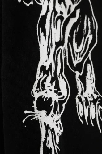 Tolles, kastenförmiges Langarmshirt mit Print – Schwarz – Angry Panthers Tolles, kastenförmiges Langarmshirt mit Print – Schwarz – Angry Panthers