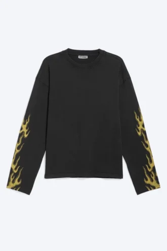 Tolles, kastenförmiges Langarmshirt mit Print – Schwarz – Riftborn Tolles, kastenförmiges Langarmshirt mit Print – Schwarz – Riftborn