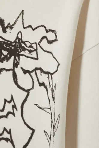 Tolles, kastenförmiges Langarmshirt mit Print – Staubweiß – Shaky Monster Tolles, kastenförmiges Langarmshirt mit Print – Staubweiß – Shaky Monster