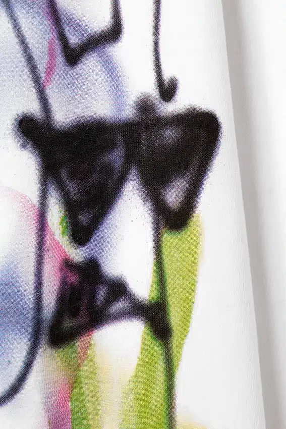 Tolles, kastenförmiges Langarmshirt mit Print – Weiß – Rat Spray Tolles, kastenförmiges Langarmshirt mit Print – Weiß – Rat Spray