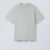 Tolles T-Shirt aus schwerem Stoff – Hellstaubgrau Tolles T-Shirt aus schwerem Stoff – Hellstaubgrau