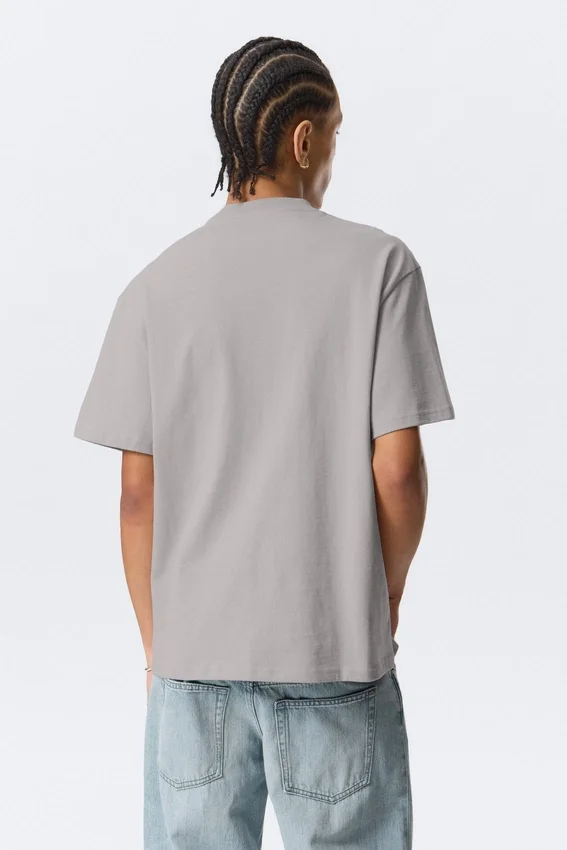 Tolles T-Shirt aus schwerem Stoff – Hellstaubgrau Tolles T-Shirt aus schwerem Stoff – Hellstaubgrau