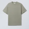 Tolles T-Shirt aus schwerem Stoff – Staubiges Khaki-Grün Tolles T-Shirt aus schwerem Stoff – Staubiges Khaki-Grün