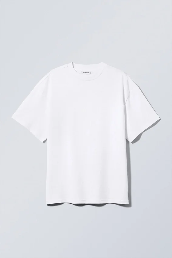 Tolles T-Shirt aus schwerem Stoff – Weiß Hell Tolles T-Shirt aus schwerem Stoff – Weiß Hell