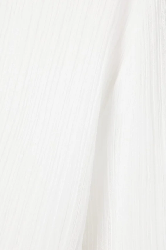 Transparente Bluse mit U-Boot-Ausschnitt und ausgestellten Ärmeln – Weiß Transparente Bluse mit U-Boot-Ausschnitt und ausgestellten Ärmeln – Weiß