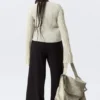 Transparente Strickjacke aus Leinenmischung – Ecru Transparente Strickjacke aus Leinenmischung – Ecru