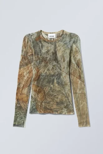 Transparentes, bedrucktes Langarmshirt – Abstract Fairytale Transparentes, bedrucktes Langarmshirt – Abstract Fairytale
