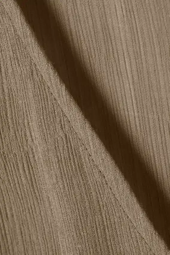 Transparentes, langärmeliges Maxikleid mit V-Ausschnitt – Beige Transparentes, langärmeliges Maxikleid mit V-Ausschnitt – Beige