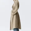 Trenchcoat in lockerer Passform mit Trichterkragen – Beige Trenchcoat in lockerer Passform mit Trichterkragen – Beige