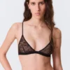 Triangel-BH aus gewellter Spitze – Schwarz Triangel-BH aus gewellter Spitze – Schwarz