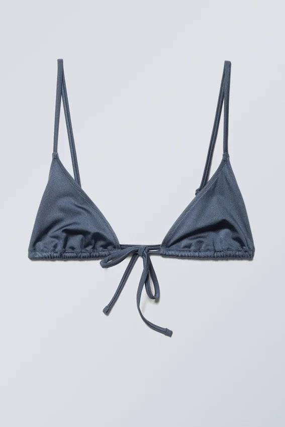 Triangel-Bikini-Oberteil – Blau schimmernd Triangel-Bikini-Oberteil – Blau schimmernd