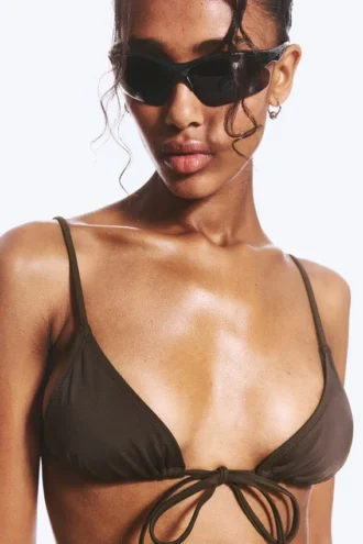Triangel-Bikini-Oberteil – Dunkelbraun