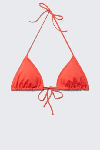 Triangel-Bikini-Oberteil – Leuchtend Rot
