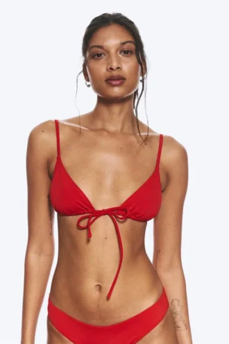 Triangel-Bikini-Oberteil – Leuchtend rot