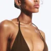 Triangel-Bikini-Oberteil mit Trägern – Dunkelbraun Triangel-Bikini-Oberteil mit Trägern – Dunkelbraun