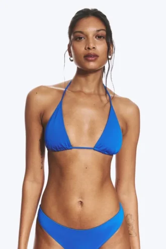 Triangel-Bikini-Oberteil mit Trägern – Hellblau