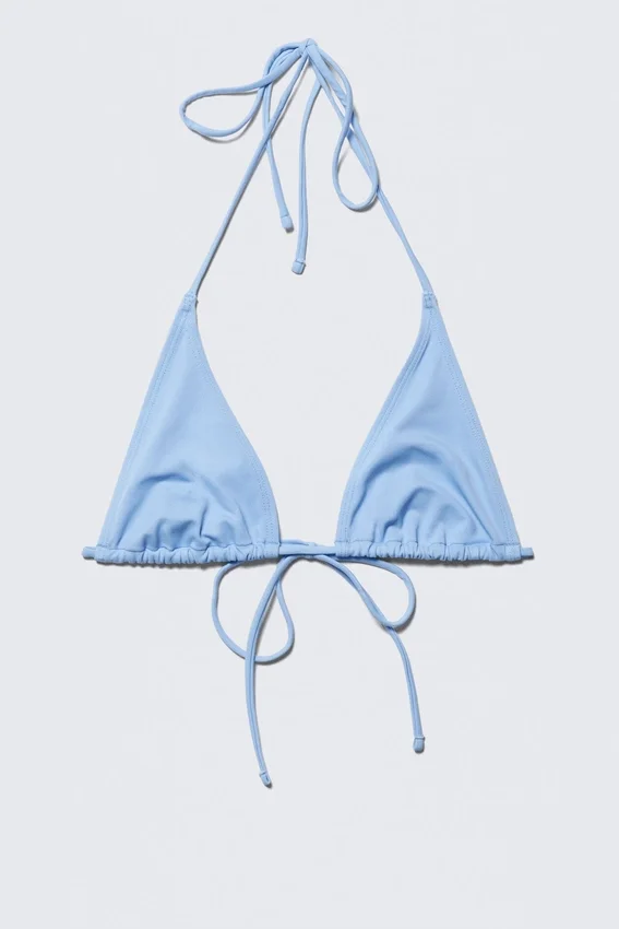 Triangel-Bikini-Oberteil mit Trägern – Hellblau Triangel-Bikini-Oberteil mit Trägern – Hellblau