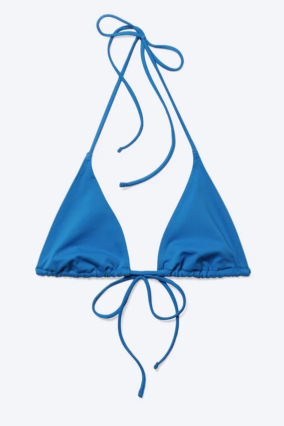Triangel-Bikini-Oberteil mit Trägern – Hellblau Triangel-Bikini-Oberteil mit Trägern – Hellblau