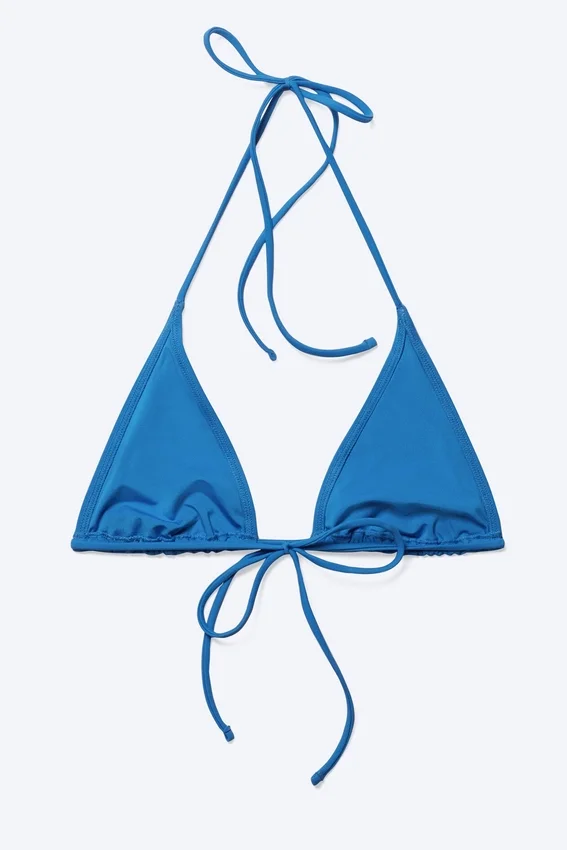 Triangel-Bikini-Oberteil mit Trägern – Hellblau Triangel-Bikini-Oberteil mit Trägern – Hellblau