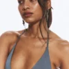 Triangel-Bikini-Oberteil mit Trägern – Staubiges Mittelblau Triangel-Bikini-Oberteil mit Trägern – Staubiges Mittelblau