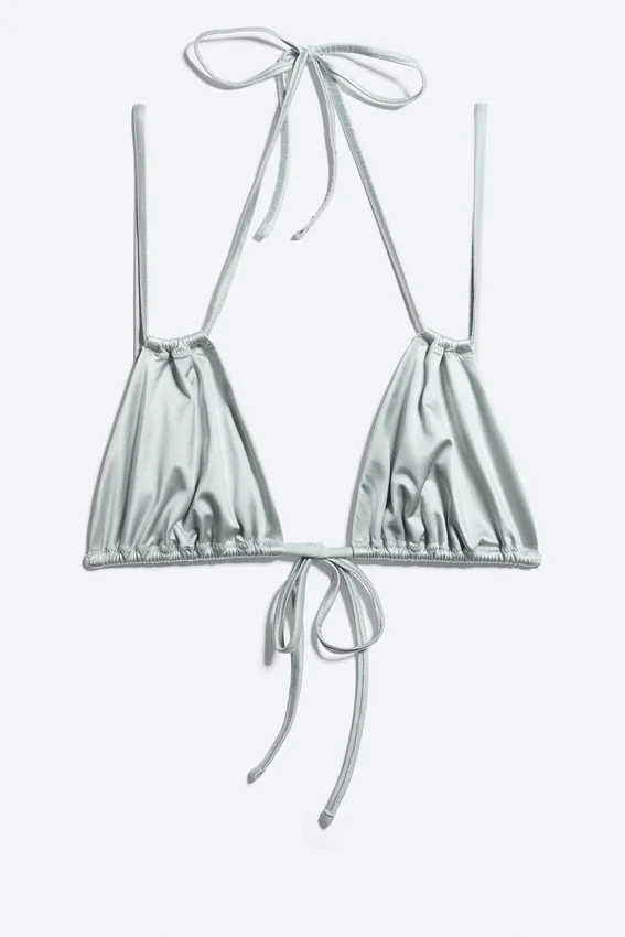 Triangel-Bikini-Oberteil – Staubiges Hellgrau Triangel-Bikini-Oberteil – Staubiges Hellgrau