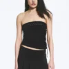 Tube-Top mit Kreuzbindung – Schwarz Tube-Top mit Kreuzbindung – Schwarz
