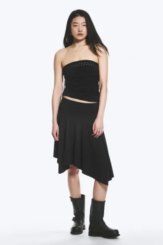 Tube-Top mit Kreuzbindung – Schwarz Tube-Top mit Kreuzbindung – Schwarz