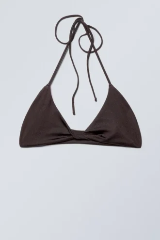 Turn Halter-Bikini-Oberteil – Dunkelbraun