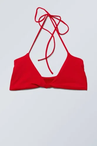 Turn Halter-Bikini-Oberteil – Leuchtend Rot